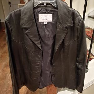 Wilson black leather ladies jacket